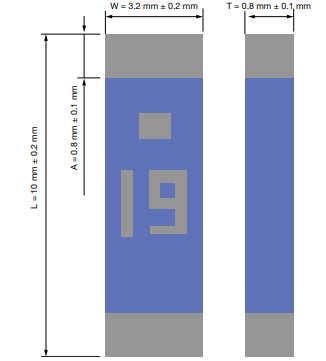 Plan mécanique - Vishay / Vitramon VJ5101W157 antenne puce céramique à montage en surface